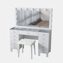 Hanah Home Mesa de Maquillaje BJ163 - 4002 con 13 Focos y Puff Blanco